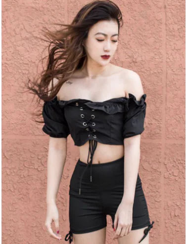 Spring Women's Short Sleeve Off-Shoulder Top