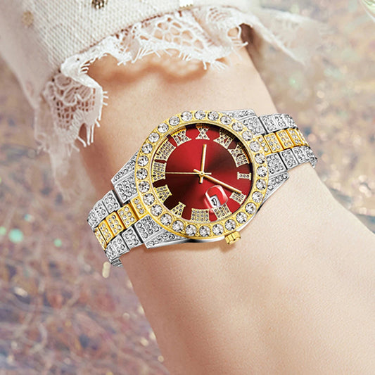 Elegant Women’s Watch – Luxury Diamond Quartz, Perfect for Daily Wear