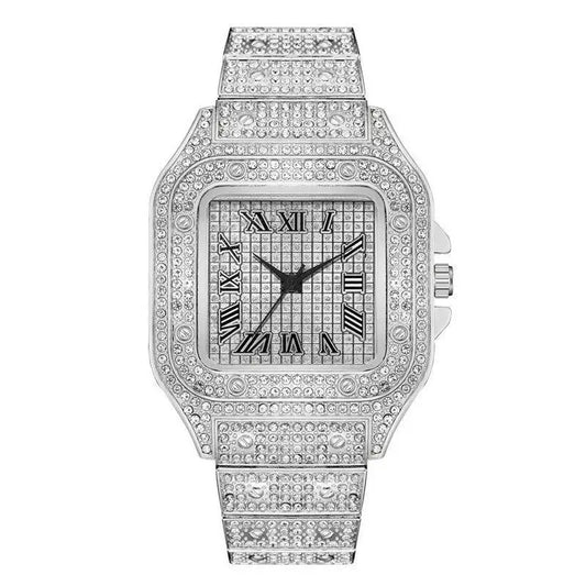 Luxury Gold Watch – Men’s & Women’s Diamond Rhinestone Wristwatch