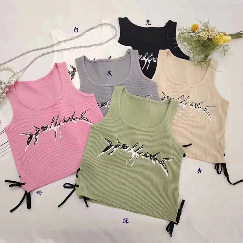 Special Printed Metal Buckle Tank Top