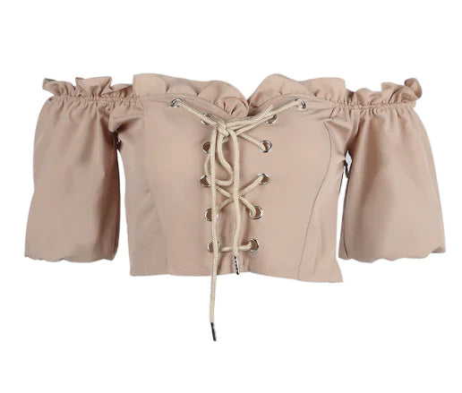 Spring Women's Short Sleeve Off-Shoulder Top