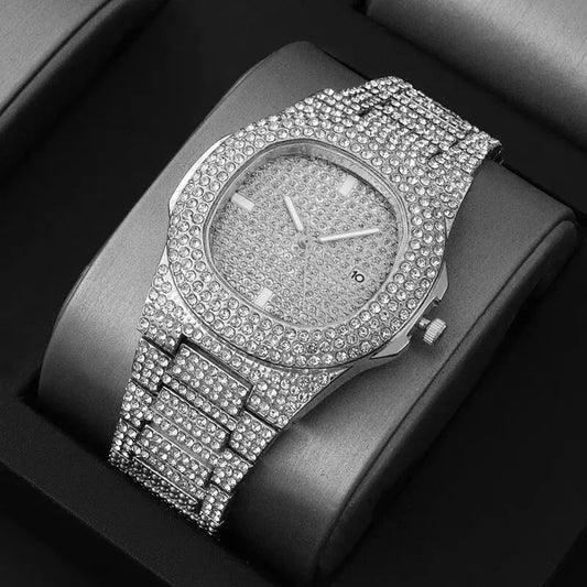 Men’s Business Casual Watch – Luxury Stainless Steel Quartz with Luminous Display.