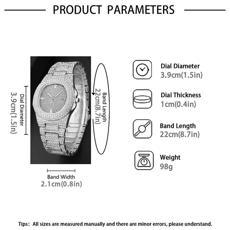 Men’s Business Casual Watch – Luxury Stainless Steel Quartz with Luminous Display.