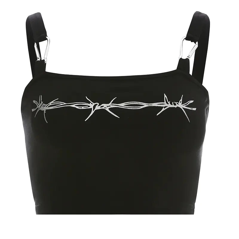 Special Printed Metal Buckle Tank Top
